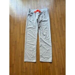 Figs Straight Leg Pants in Light Beige with Orange Drawstring